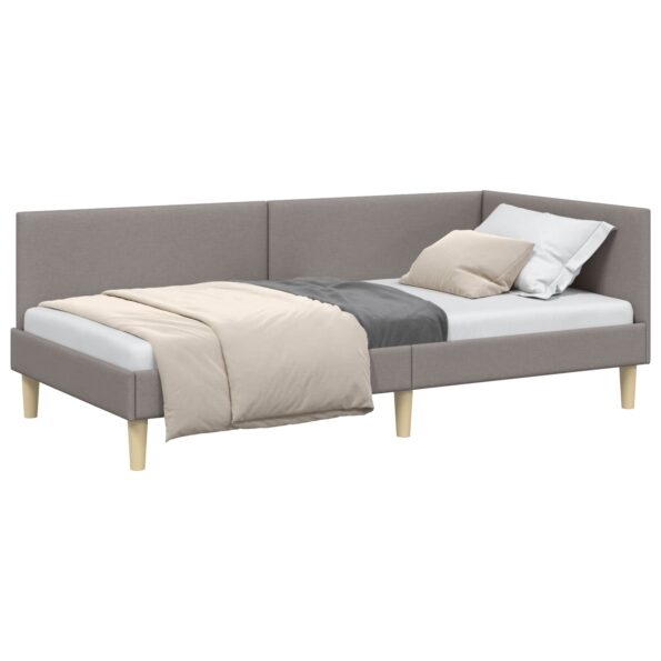 vidaXL Rohový rám postele s čelnou doskou Sivohnedá 100 cm x 200 cm – Obrázok 10