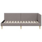vidaXL Rohový rám postele s čelnou doskou Sivohnedá 100 cm x 200 cm – Obrázok 4