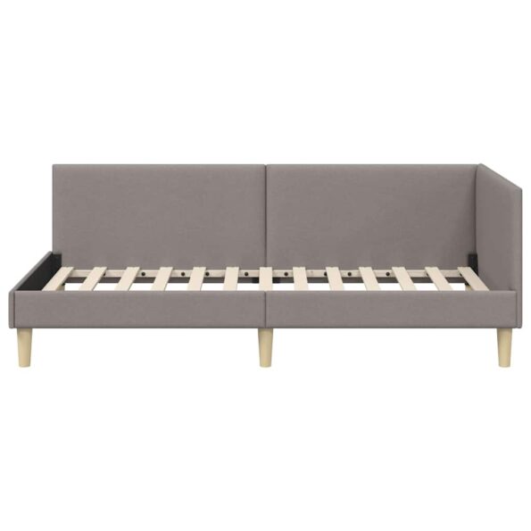vidaXL Rohový rám postele s čelnou doskou Sivohnedá 100 cm x 200 cm – Obrázok 4