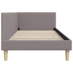 vidaXL Rohový rám postele s čelnou doskou Sivohnedá 100 cm x 200 cm – Obrázok 5