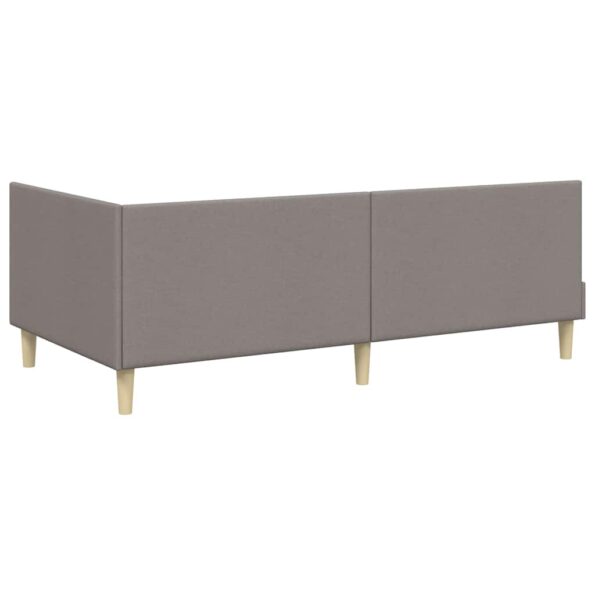 vidaXL Rohový rám postele s čelnou doskou Sivohnedá 100 cm x 200 cm – Obrázok 6
