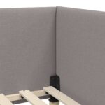 vidaXL Rohový rám postele s čelnou doskou Sivohnedá 100 cm x 200 cm – Obrázok 7