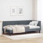 vidaXL Rohový rám postele Tmavo šedá 80 cm x 200 cm Zamat