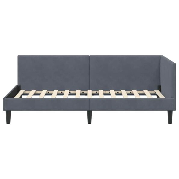 vidaXL Rohový rám postele Tmavo šedá 80 cm x 200 cm Zamat – Obrázok 4