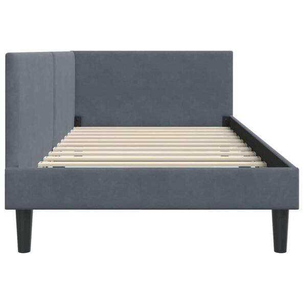 vidaXL Rohový rám postele Tmavo šedá 80 cm x 200 cm Zamat – Obrázok 5