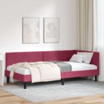vidaXL Rohový rám postele Víno červené 80 cm x 200 cm Zamat