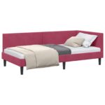 vidaXL Rohový rám postele Víno červené 80 cm x 200 cm Zamat – Obrázok 10