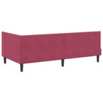 vidaXL Rohový rám postele Víno červené 80 cm x 200 cm Zamat – Obrázok 6