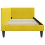 vidaXL Rohový rám postele s čelnou doskou Žltá 80 cm x 200 cm Zamat – Obrázok 5