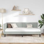 vidaXL Rohový rám postele Svetlosivá 90 cm x 190 cm Zamat – Obrázok 3