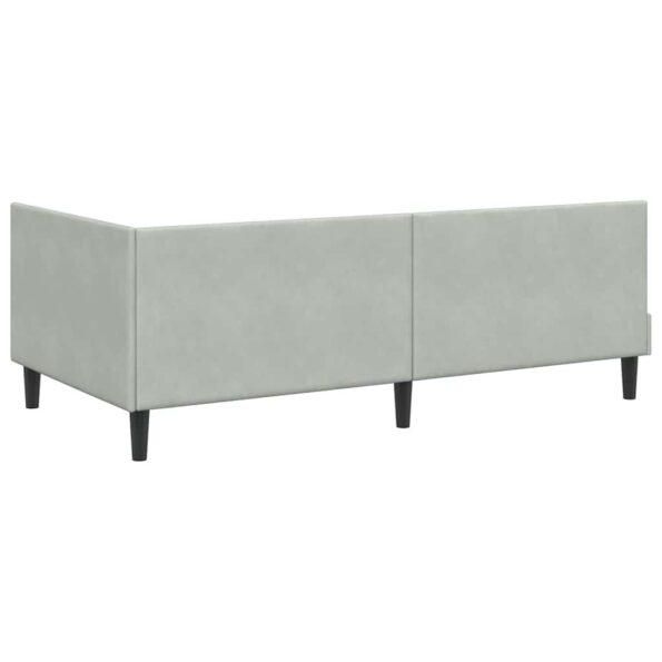 vidaXL Rohový rám postele Svetlosivá 90 cm x 190 cm Zamat – Obrázok 6