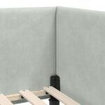 vidaXL Rohový rám postele Svetlosivá 90 cm x 190 cm Zamat – Obrázok 7