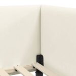 vidaXL Rohový rám postele Iný s čelnou doskou Krémová 90 x 190 cm – Obrázok 7