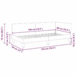 vidaXL Rohový rám postele Tyrkysová 90 cm x 190 cm Zamat – Obrázok 9
