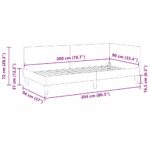 vidaXL Rohový rám postele Víno červené 90 cm x 200 cm Zamat – Obrázok 9