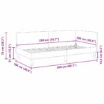 vidaXL Rohový rám postele Iný s čelnou doskou Tmavo šedá 100 x 200 cm – Obrázok 9