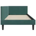 vidaXL Rohový rám postele Tmavozelená 100 cm x 200 cm Zamat – Obrázok 5
