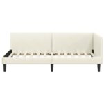 vidaXL Rohový rám postele Krémová 100 cm x 200 cm Zamat – Obrázok 4