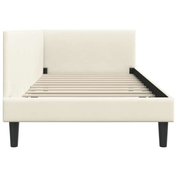 vidaXL Rohový rám postele Krémová 100 cm x 200 cm Zamat – Obrázok 5