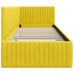 vidaXL Rohový rám postele s čelnou doskou Žltá 80 cm x 200 cm Zamat – Obrázok 5