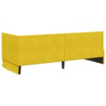 vidaXL Rohový rám postele s čelnou doskou Žltá 80 cm x 200 cm Zamat – Obrázok 6