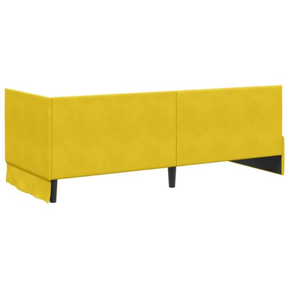 vidaXL Rohový rám postele s čelnou doskou Žltá 80 cm x 200 cm Zamat – Obrázok 6