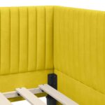 vidaXL Rohový rám postele s čelnou doskou Žltá 80 cm x 200 cm Zamat – Obrázok 7