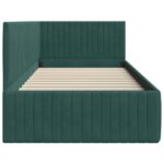 vidaXL Rohový rám postele Tmavozelená 90 x 200 cm Zamat – Obrázok 5