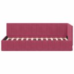 vidaXL Rohový rám postele Víno červené 80 cm x 200 cm Zamat – Obrázok 4