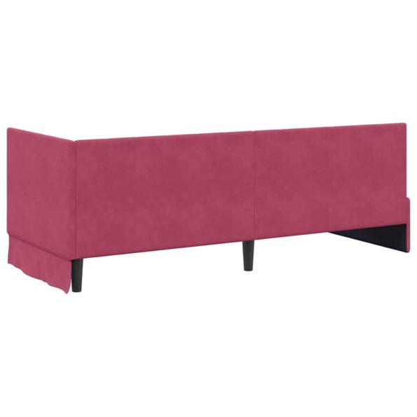 vidaXL Rohový rám postele Víno červené 80 cm x 200 cm Zamat – Obrázok 6
