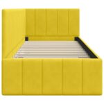 vidaXL Rohový rám postele s čelnou doskou Žltá 80 cm x 200 cm Zamat – Obrázok 5