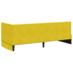 vidaXL Rohový rám postele s čelnou doskou Žltá 80 cm x 200 cm Zamat – Obrázok 6