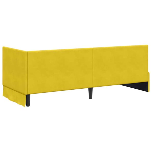 vidaXL Rohový rám postele s čelnou doskou Žltá 80 cm x 200 cm Zamat – Obrázok 6