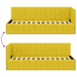 vidaXL Rohový rám postele s čelnou doskou Žltá 80 cm x 200 cm Zamat – Obrázok 8