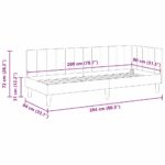 vidaXL Rohový rám postele s čelnou doskou Žltá 80 cm x 200 cm Zamat – Obrázok 9