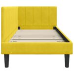 vidaXL Rohový rám postele s čelnou doskou Žltá 80 cm x 200 cm Zamat – Obrázok 5