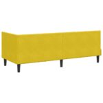 vidaXL Rohový rám postele s čelnou doskou Žltá 80 cm x 200 cm Zamat – Obrázok 6