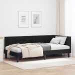 vidaXL Rohový rám postele s čelnou doskou Čierna 90 x 190 cm Zamat