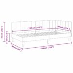 vidaXL Rohový rám postele s čelnou doskou Žltá 90 cm x 190 cm Zamat – Obrázok 9