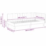 vidaXL Rohový rám postele s čelnou doskou Žltá 90 cm x 200 cm Zamat – Obrázok 9