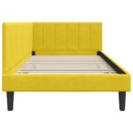 vidaXL Rohový rám postele s čelnou doskou Žltá 90 cm x 200 cm Zamat – Obrázok 5