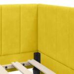 vidaXL Rohový rám postele s čelnou doskou Žltá 90 cm x 200 cm Zamat – Obrázok 7