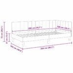 vidaXL Rohový rám postele s čelnou doskou Čierna 100 x 200 cm Zamat – Obrázok 9