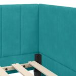 vidaXL Rohový rám postele Tyrkysová 100 cm x 200 cm Zamat – Obrázok 7