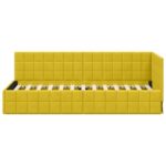 vidaXL Rohový rám postele s čelnou doskou Žltá 80 cm x 200 cm Zamat – Obrázok 4
