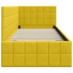 vidaXL Rohový rám postele s čelnou doskou Žltá 80 cm x 200 cm Zamat – Obrázok 5