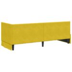 vidaXL Rohový rám postele s čelnou doskou Žltá 80 cm x 200 cm Zamat – Obrázok 6