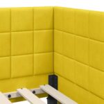 vidaXL Rohový rám postele s čelnou doskou Žltá 80 cm x 200 cm Zamat – Obrázok 7