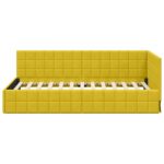 vidaXL Rohový rám postele s čelnou doskou Žltá 90 cm x 190 cm Zamat – Obrázok 4