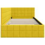 vidaXL Rohový rám postele s čelnou doskou Žltá 100 cm x 200 cm Zamat – Obrázok 5